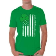 Awkward Styles Irish American Shirt St. Patrick's Day T-Shirts for Men Shamrock Green Irish American Clover Gifts for Him St. Paddy's Day Tshirt Proud To Be Irish American Irish Party Tshirts